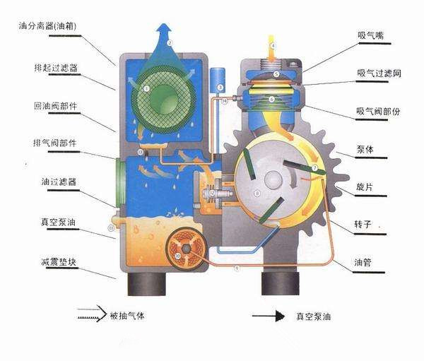 简述旋片式真空泵的选材及构造